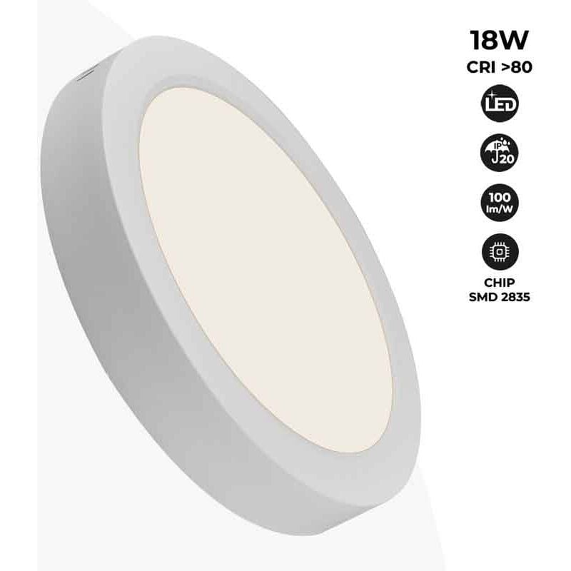 foto del prodotto plafoniera led a superficie 18w ad alta efficienza bianco neutro