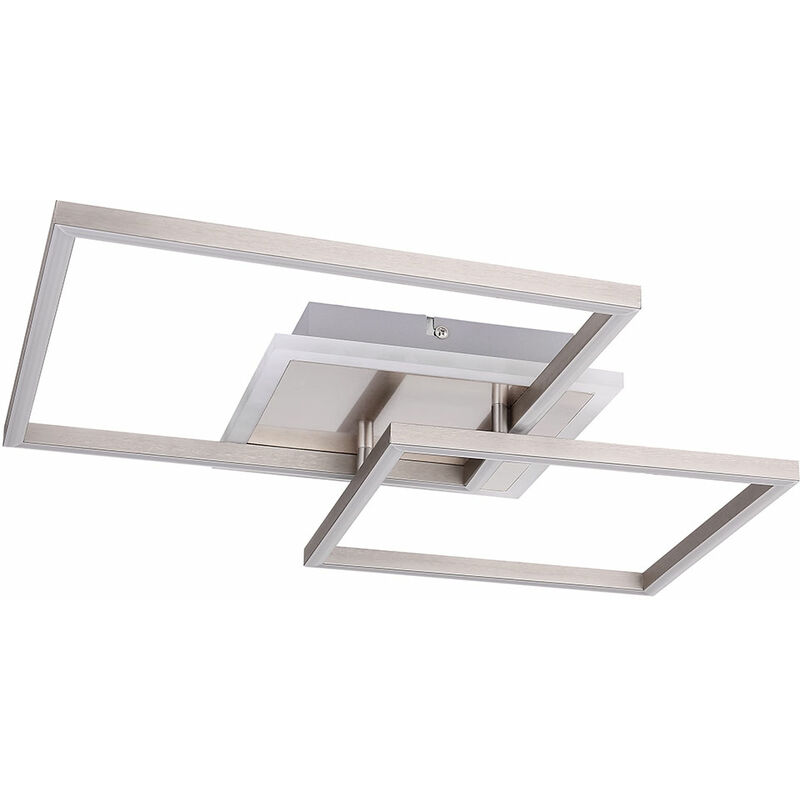 foto del prodotto plafoniera led alu faretto bianco opale soggiorno illuminazione design plafoniera angolare 30 watt 1300 lumen bianco caldo 47x43,5x7,5 cm