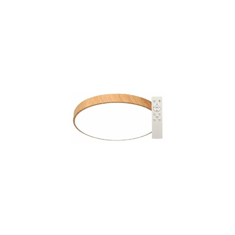 foto del prodotto plafoniera led andra rotonda 24w 3000k a 6500k dimmerabile effetto legno