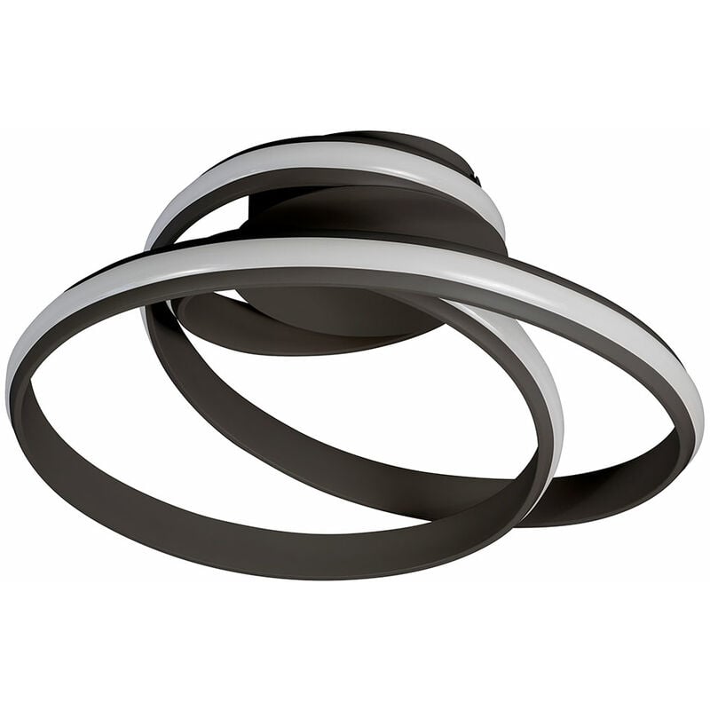 foto del prodotto plafoniera led anelli plafoniera dimmerabile moderna soggiorno luce soffitto nero, dimmer a 3 livelli tramite interruttore a parete, 32w 2100lm