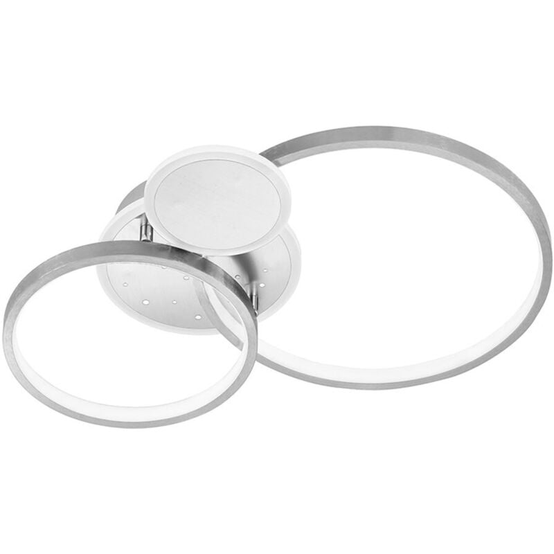 foto del prodotto plafoniera led anello dimmerabile plafoniera anelli argento plafoniera dimmerabile soggiorno, 3 livelli, 32,5w 2100lm bianco caldo, lxpxa 54x38x9 cm