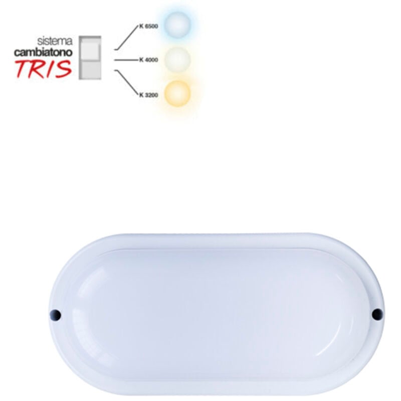 foto del prodotto plafoniera led cambiatono tartaruga ovale 15w tris