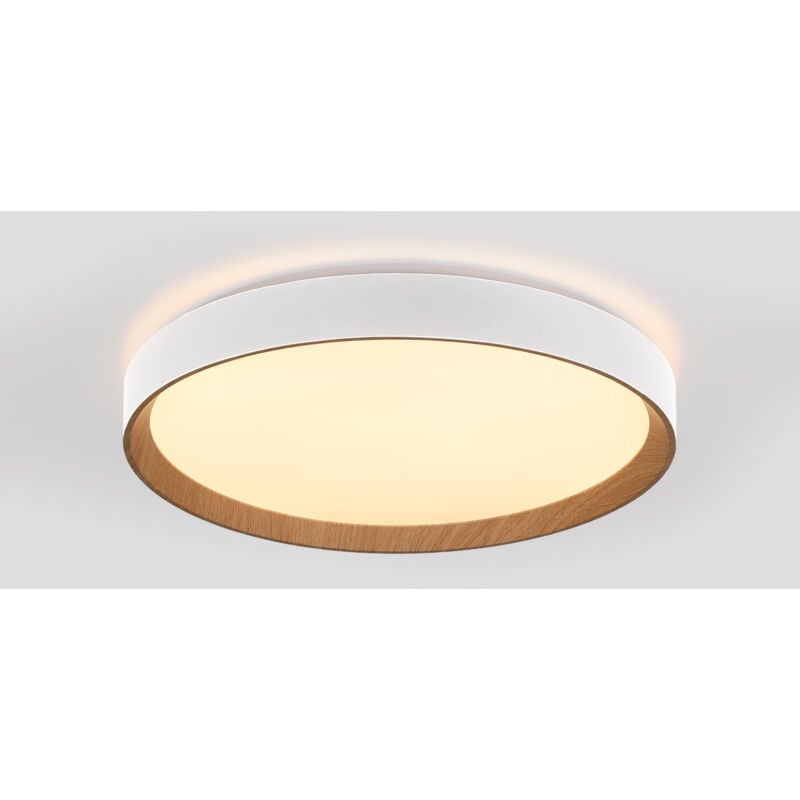 foto del prodotto plafoniera led cct 36w effetto legno 50cm