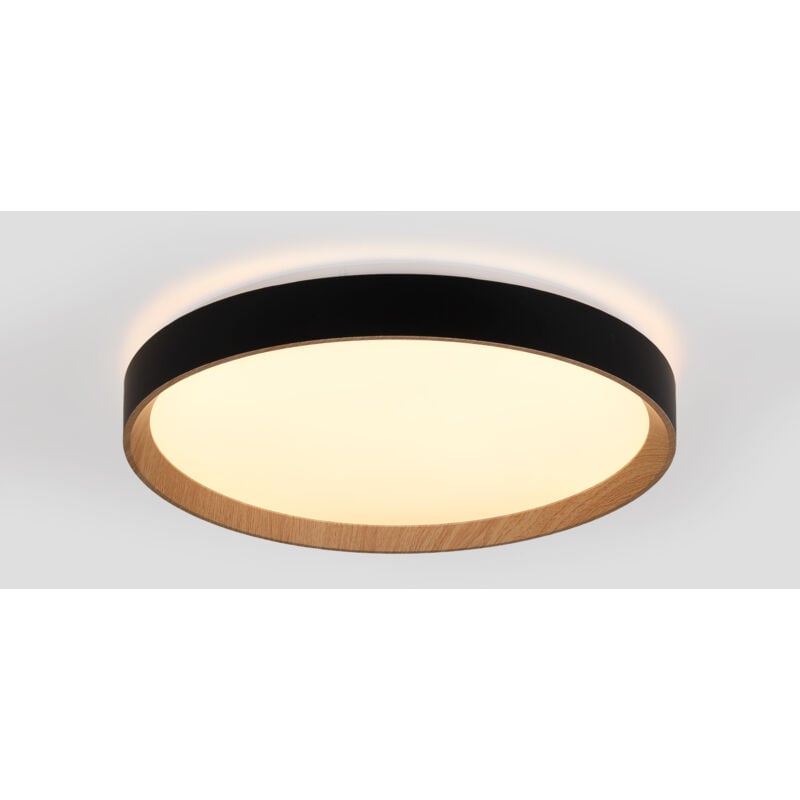 foto del prodotto plafoniera led cct 36w effetto legno 50cm