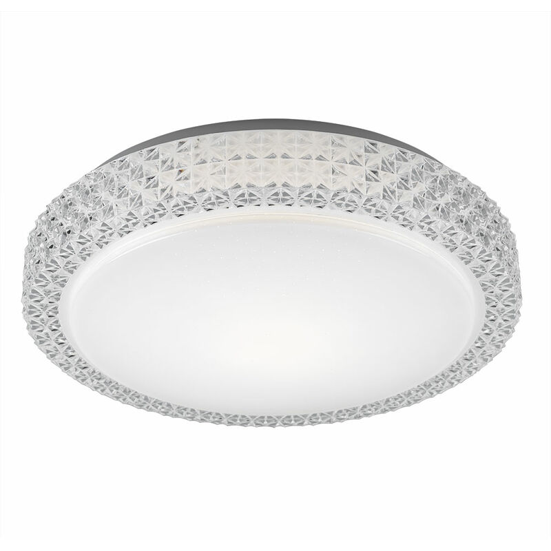 foto del prodotto plafoniera led cct plafoniera soggiorno lampada soggiorno, cristalli cielo stellato, acciaio, 22w 1980lm 3000k, p x h 40 x 11 cm