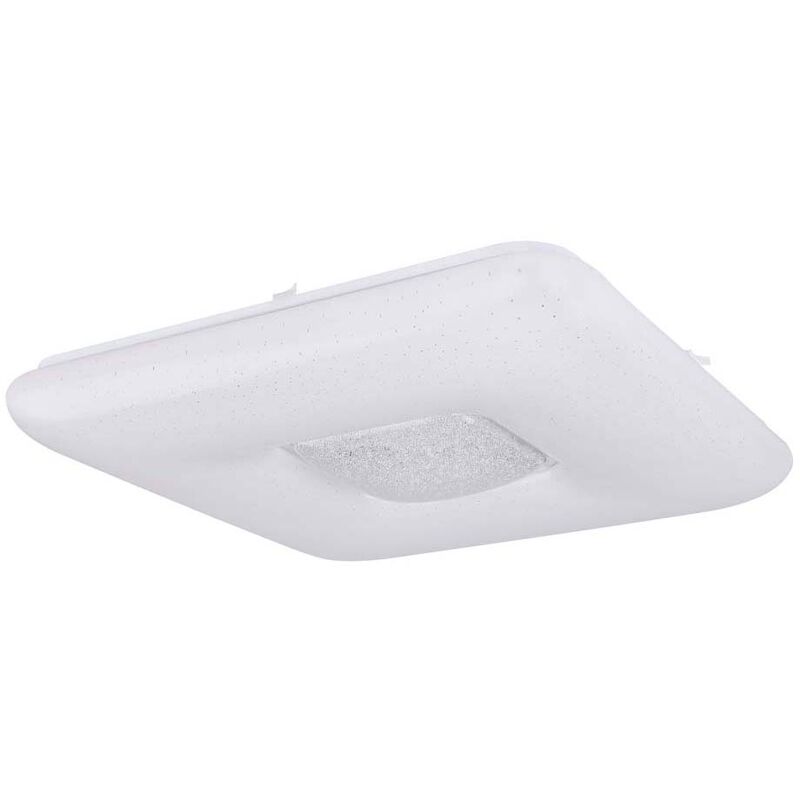 foto del prodotto plafoniera led cielo stellato plafoniera soggiorno lampada sala da pranzo, anello cromato cristalli plastica trasparente, metallo cromato, 24 w 1600lm 3000k, l x p x h 43 x 43 x 8 cm