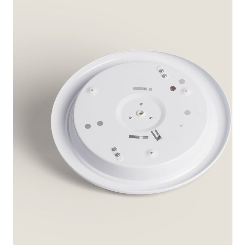 foto del prodotto plafoniera led circolare 2x e27 con sensore di movimento pir e design crepuscolare bianco