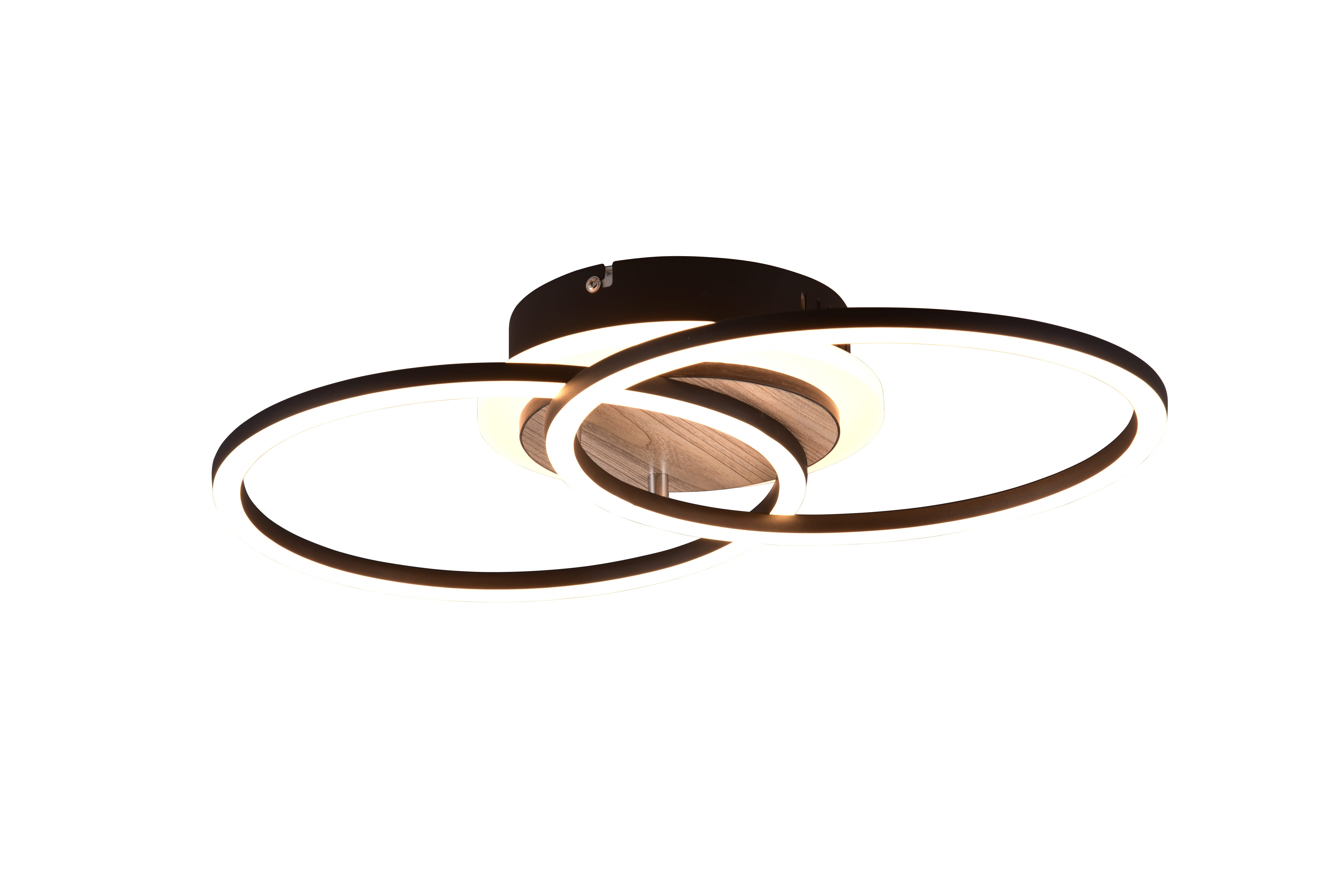 foto del prodotto plafoniera led con telecomando angers effetto legno 47 cm