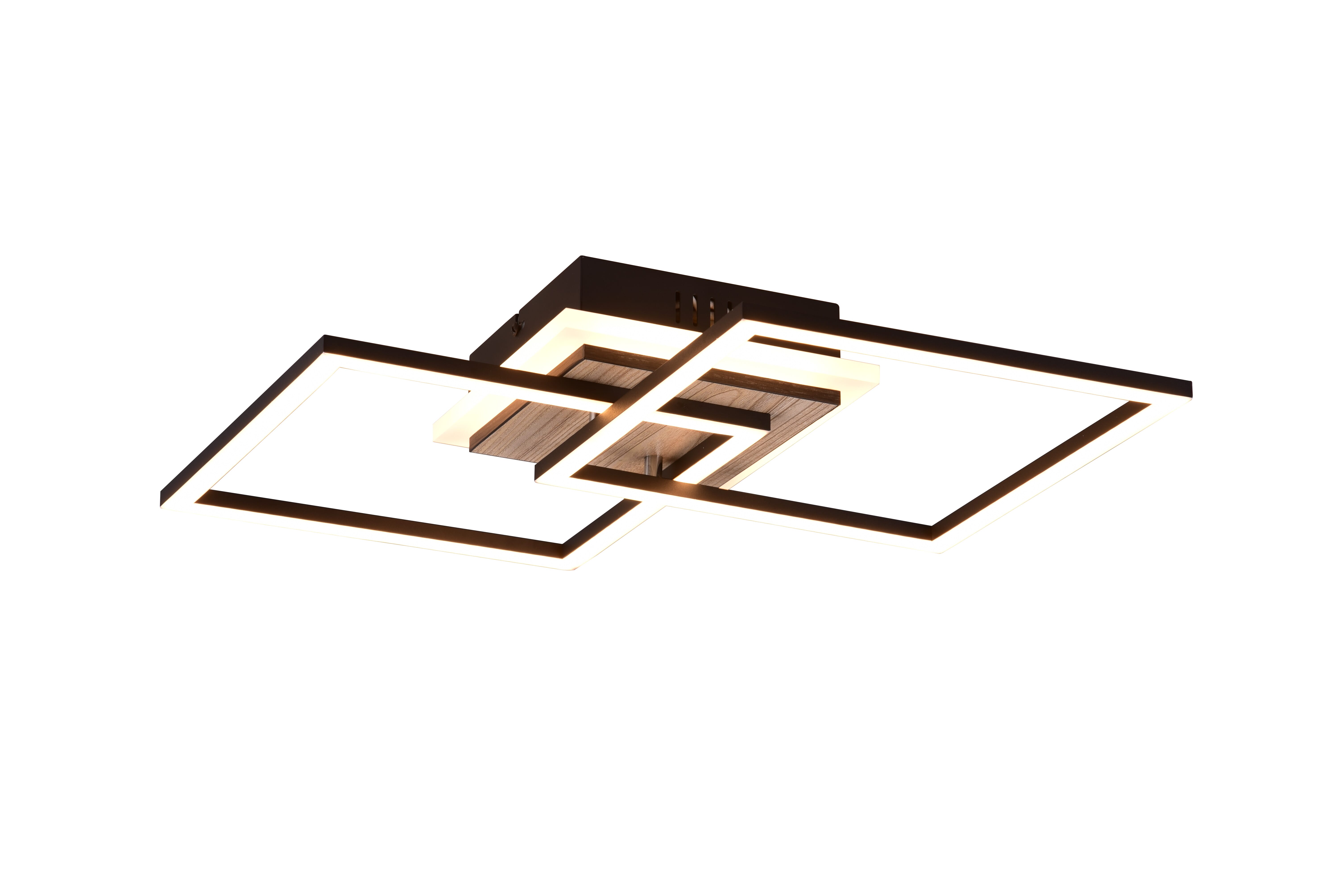 foto del prodotto plafoniera led con telecomando angers effetto legno 58 cm