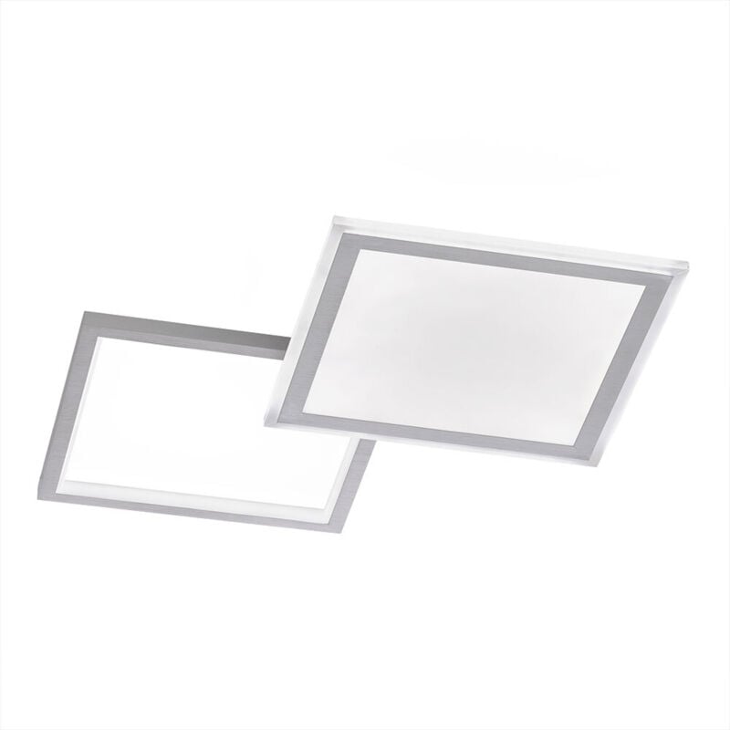 foto del prodotto plafoniera led con telecomando plafoniera sala da pranzo dimmerabile cct, alluminio argento, 36w 2000lm, lxpxh 51x51x4.5 cm wofi 11523