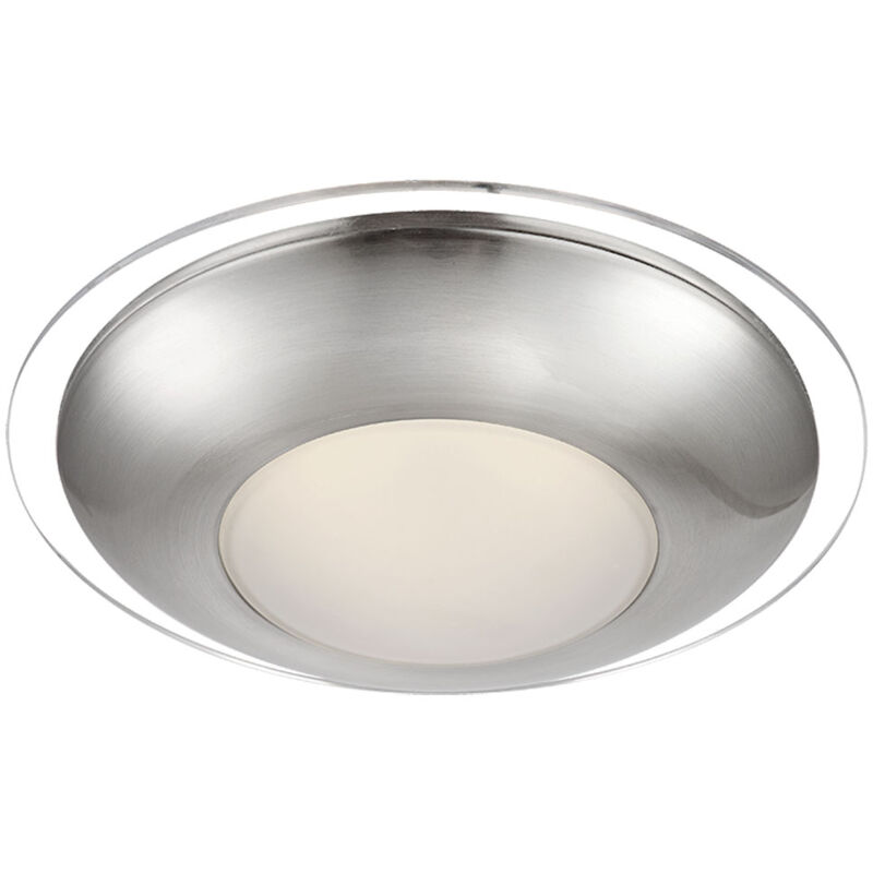 foto del prodotto plafoniera led cromata da soggiorno plafoniera rotonda a specchio, trasparente satinato, 12w 960lm bianco caldo, dxh 26x10 cm