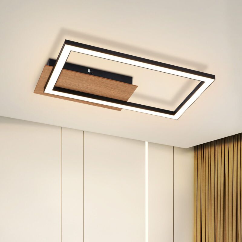 foto del prodotto plafoniera led cucina legno moderna nero 3000k bianco caldo camera da letto gbly