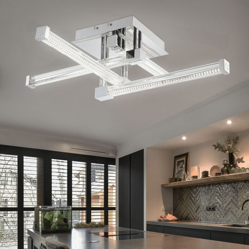foto del prodotto plafoniera led da 25,6 watt aste di vetro lampada da soggiorno illuminazione globo 68064 4