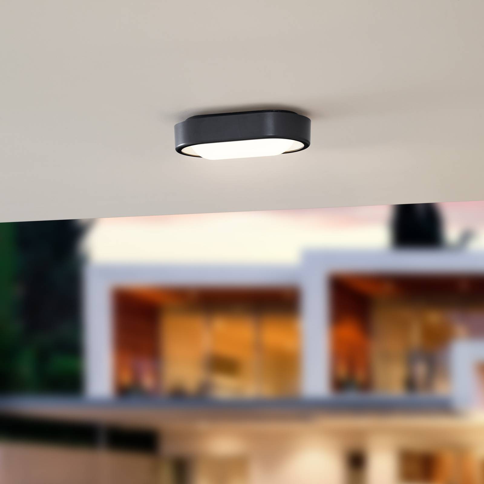 foto del prodotto plafoniera led da esterni lindby niniel, nero, 24 x 14 cm