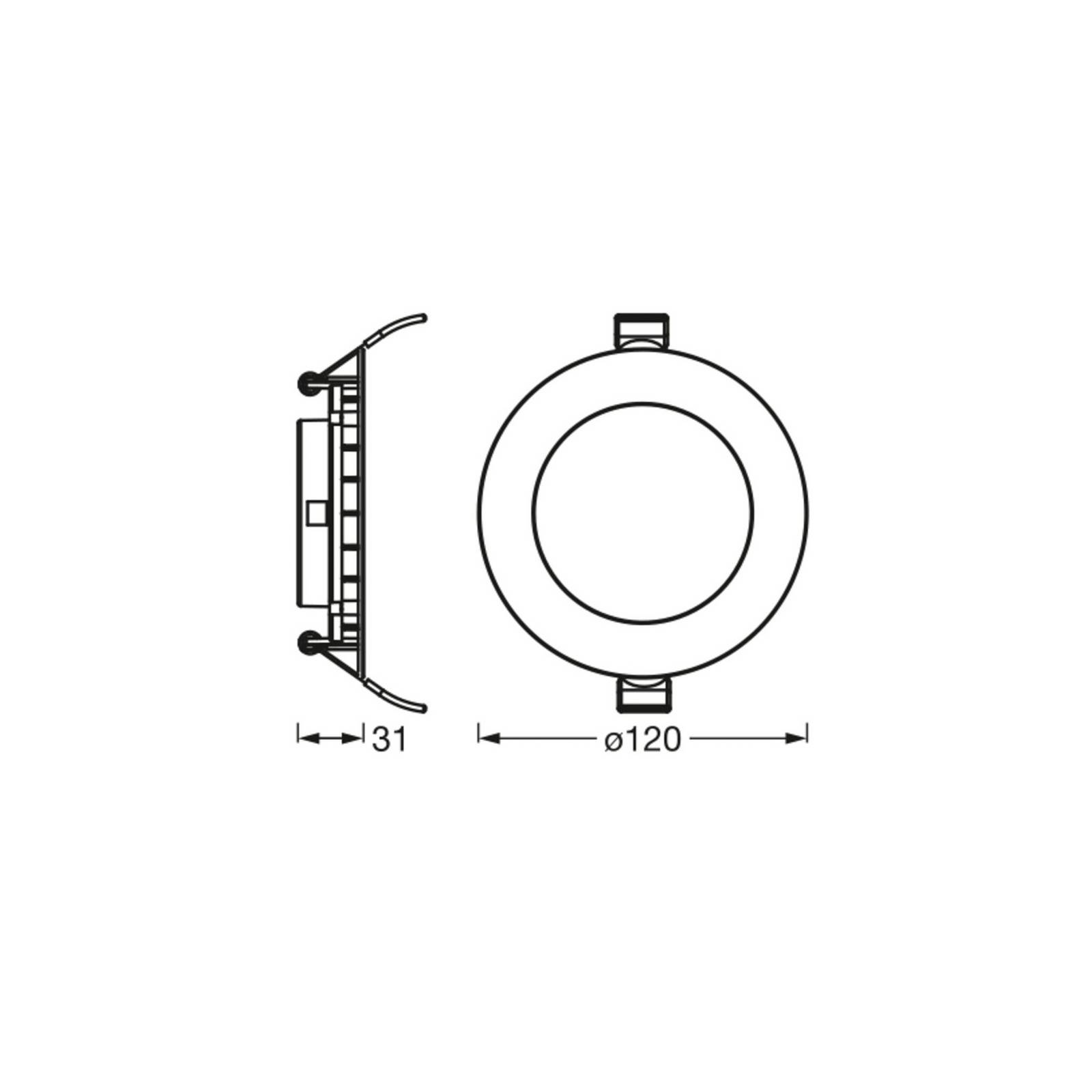 foto del prodotto plafoniera led da incasso osram slim, 12 cm, 6.500 k, bianco