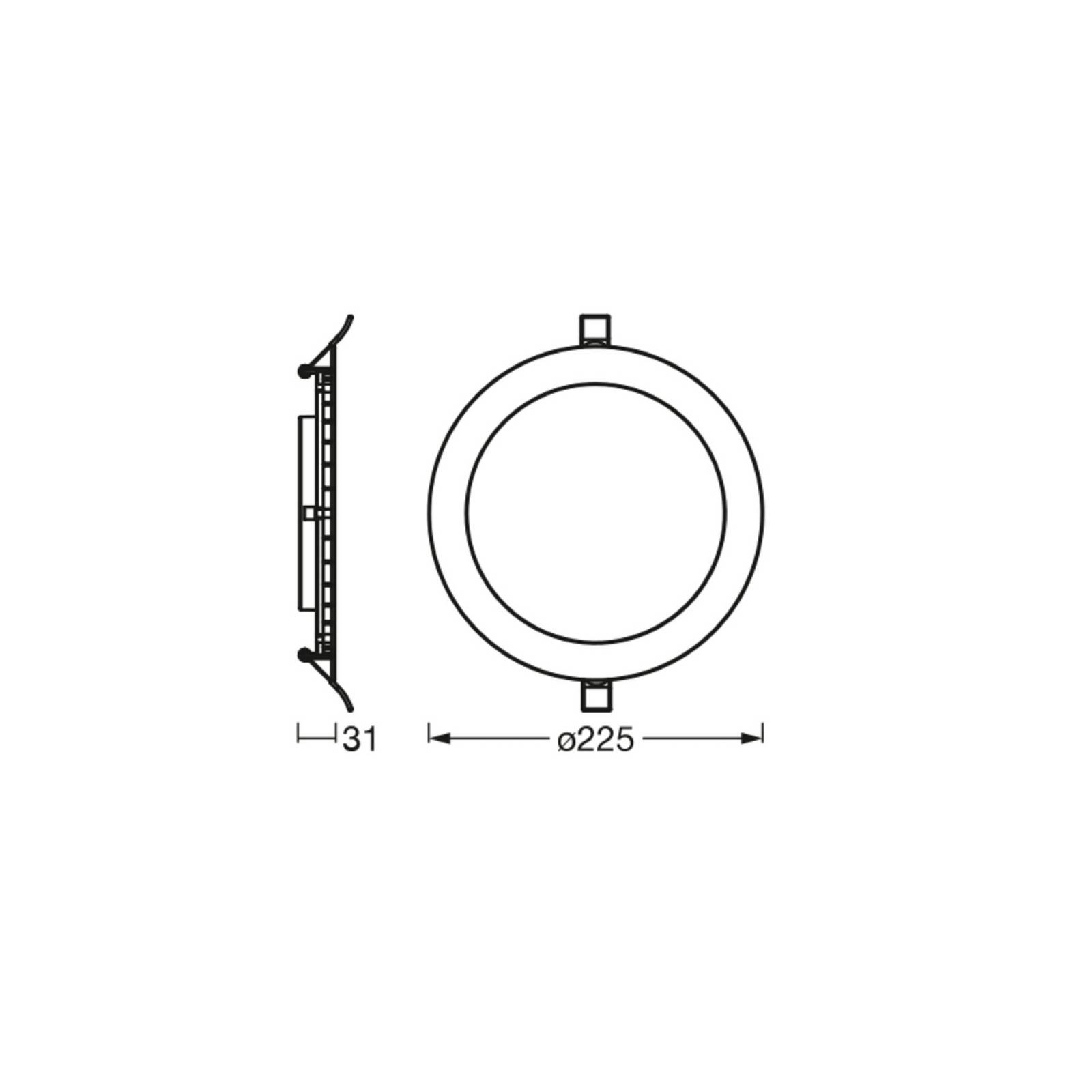 foto del prodotto plafoniera led da incasso osram slim, 23 cm, 6.500 k, bianco
