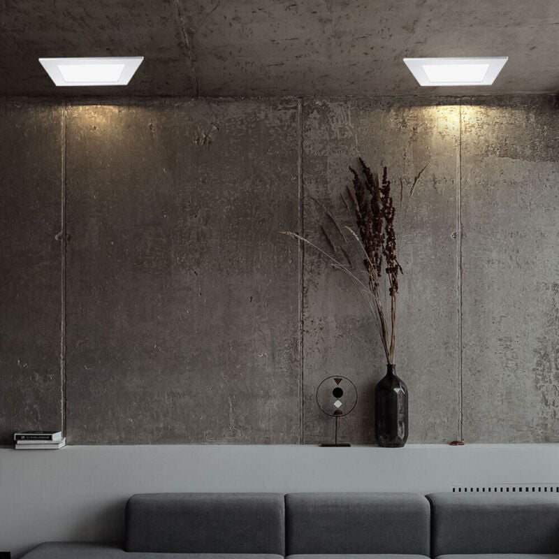 foto del prodotto plafoniera led da incasso quadrata pannello da incasso bianco lampada da soggiorno, alluminio, 8w 720lm bianco freddo, lxpxh 12x12x2 cm, set di 2