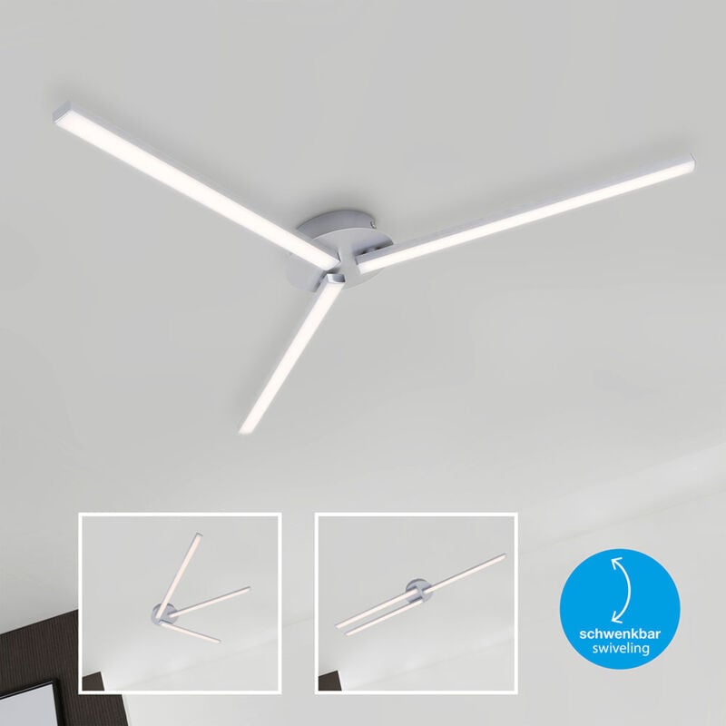foto del prodotto plafoniera led design luce soggiorno lampada plafoniera camera da letto, metallo alluminio plastica bianco, 15w 1500lm bianco caldo, lxh 68,5x4,6 cm,