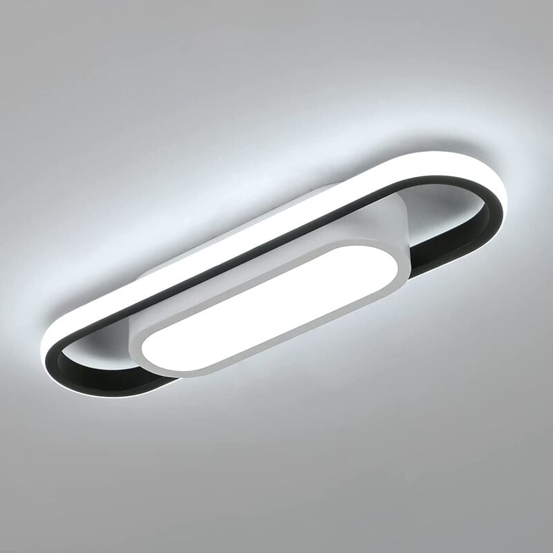 foto del prodotto plafoniera led design moderno bianco freddo 6000k ovale lampada a soffitto per soggiorno, camera da letto, sala da pranzo, ufficio goeco