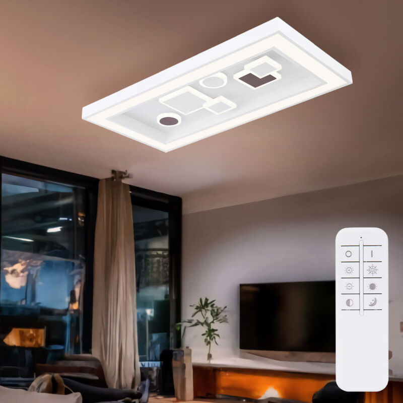 foto del prodotto plafoniera led dimmerabile plafoniera telecomando plafoniera soggiorno moderna, cct, interruttore dimmer, 1x led 36w 1900lm, lxpxh 60x30x7 cm