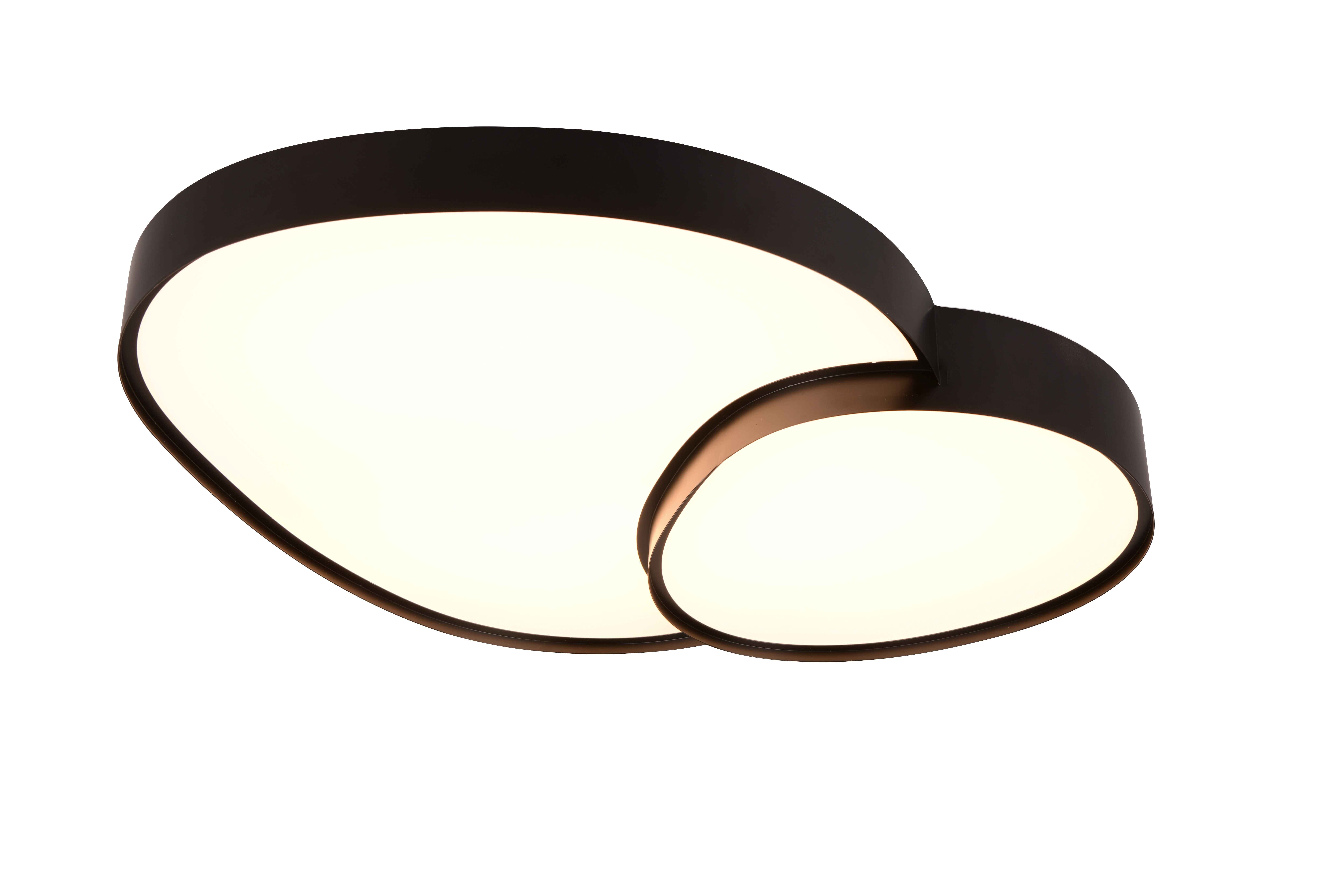 foto del prodotto plafoniera led forma organica, metallo, nero, l 77 cm, rise