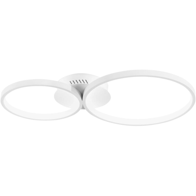 foto del prodotto plafoniera led fredy in alluminio bianco con due diffusori 30w con cct 