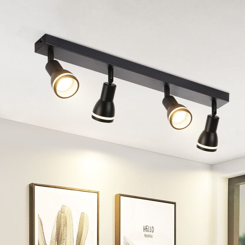 foto del prodotto plafoniera led gbly spot da soffitto corridoio nero 4 faretti da soffitto gu10 in metallo corridoio orientabili da interno per cucina ufficio