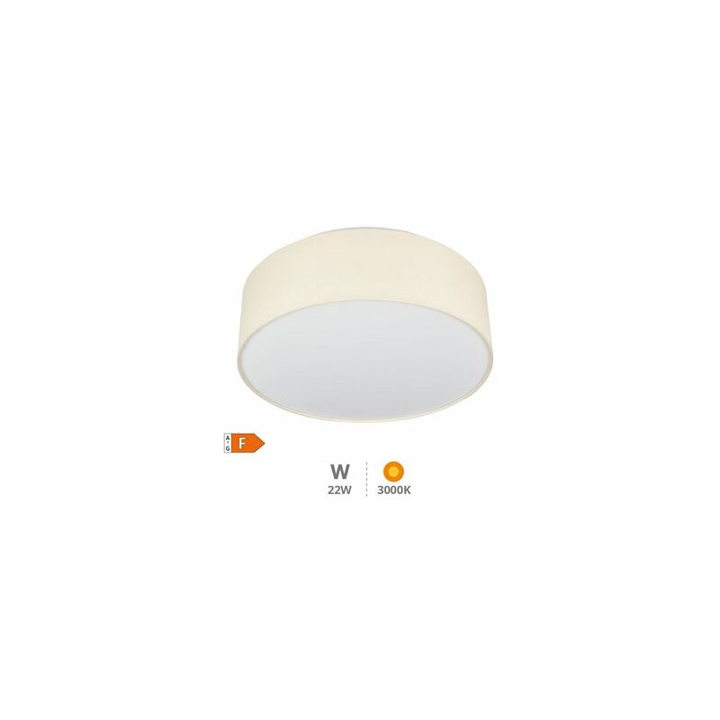 foto del prodotto plafoniera led in tessuto kasker 22w 3000k a 6500k dimmerabile beige