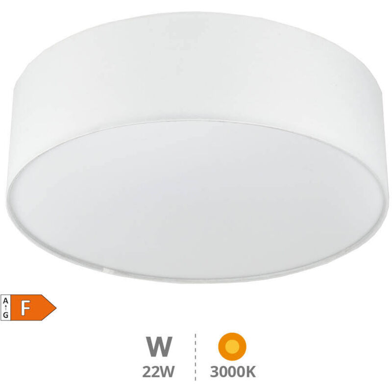 foto del prodotto plafoniera led in tessuto kasker 22w 3000k a 6500k dimmerabile bianco