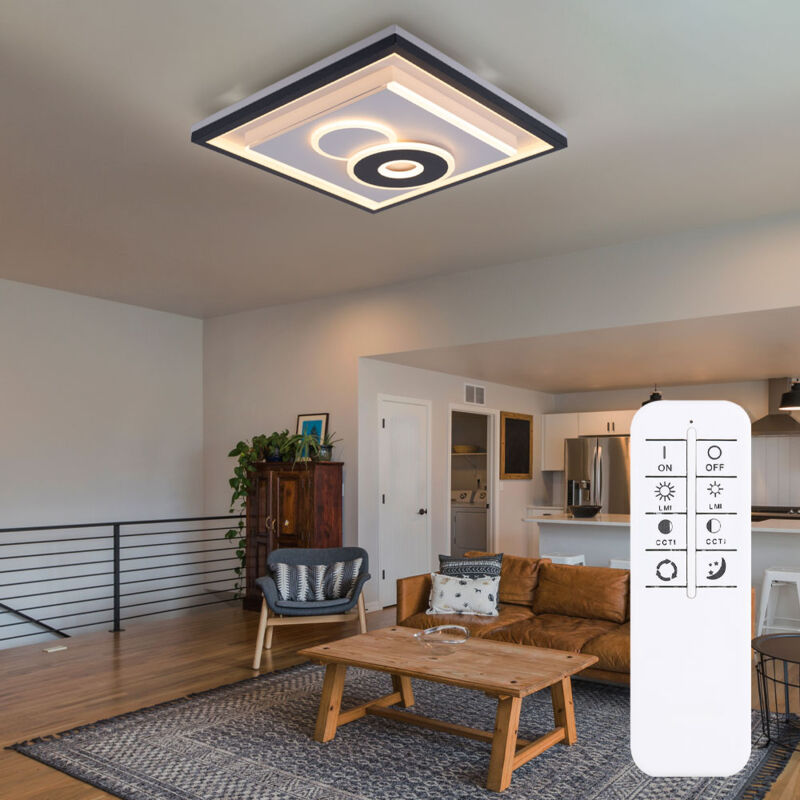 foto del prodotto plafoniera led lampada da sala da pranzo lampada da soggiorno, telecomando dimmerabile memory luce notturna cct, 52w 1853 lm 2700 6000k bianco