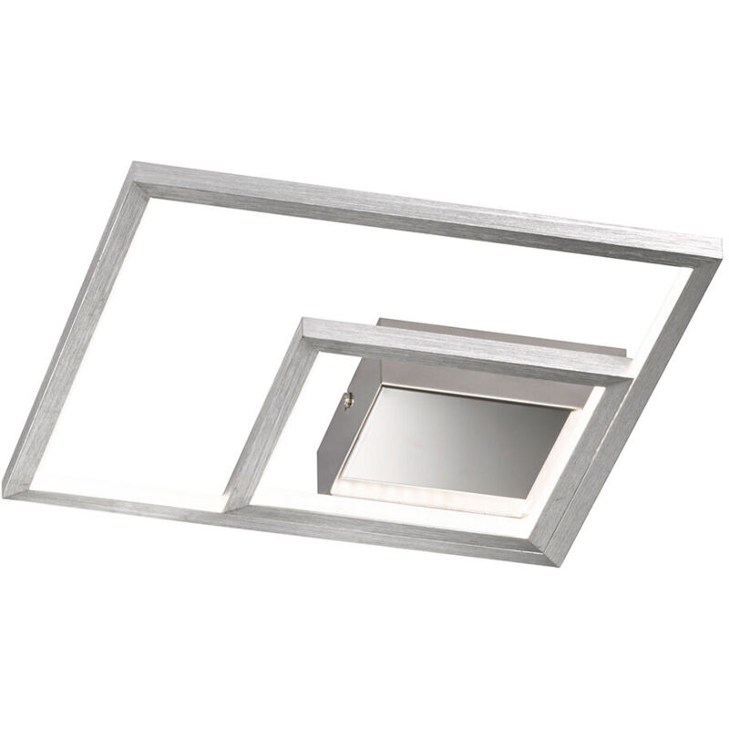 foto del prodotto plafoniera led lampada da soffitto a 3 fiamme luce da soggiorno moderna, argento moderno, 1x led 12w 1100lm 3000k, lxlxh 30x30x5,5 cm wofi