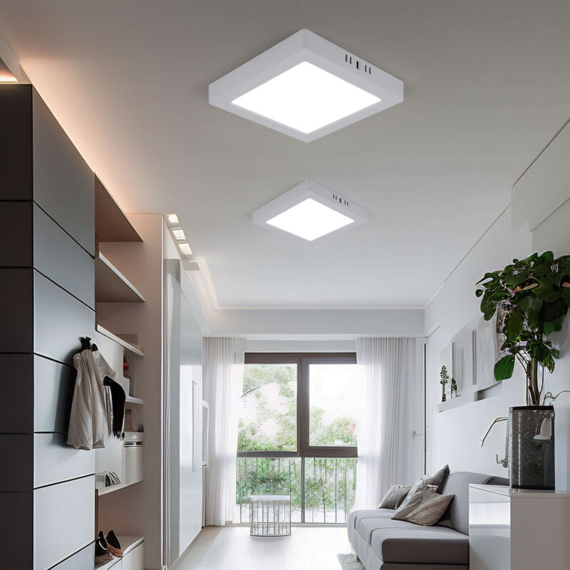 foto del prodotto plafoniera led lampada da soggiorno lampada da corridoio lampada da parete quadrata da cucina, plastica bianca, 18w 1980lm 6500k bianco freddo, l