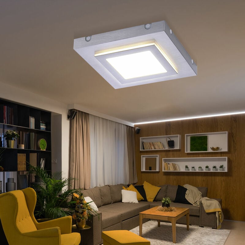foto del prodotto plafoniera led lampada da soggiorno plafoniera sala da pranzo, metallo alluminio argento, 10w 570lm 3000k bianco caldo, l 30 cm