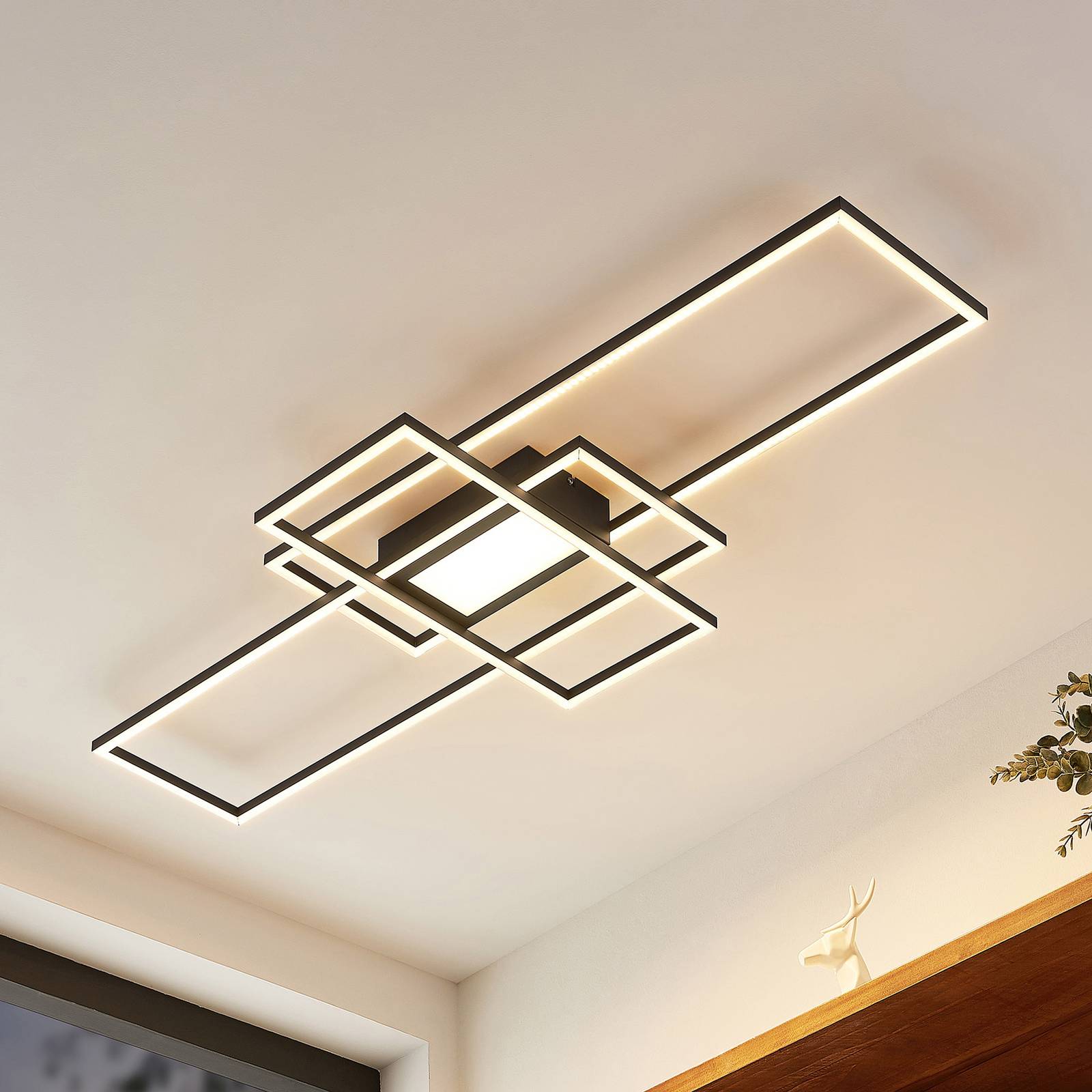 foto del prodotto plafoniera led lindby caitlin, antracite, metallo, 105 cm