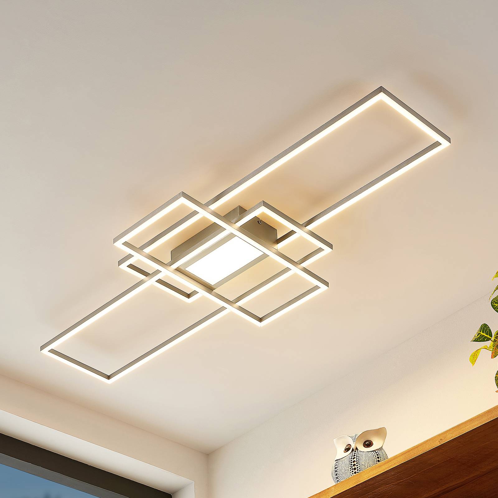foto del prodotto plafoniera led lindby caitlin, nichel, metallo, 105 cm