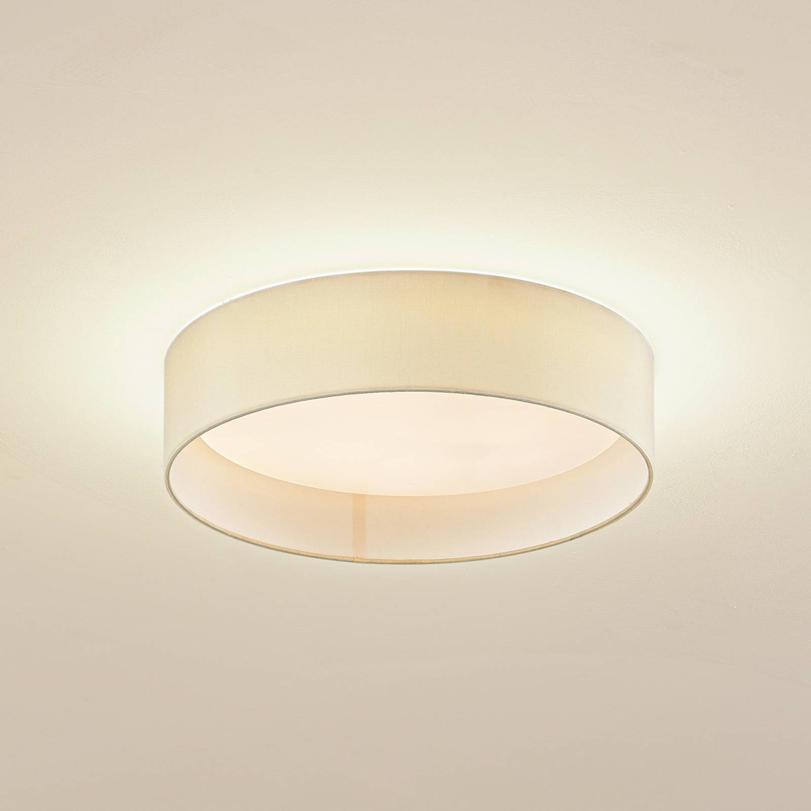 foto del prodotto plafoniera led lindby eilif, tessuto, bianco, 40 cm, cct
