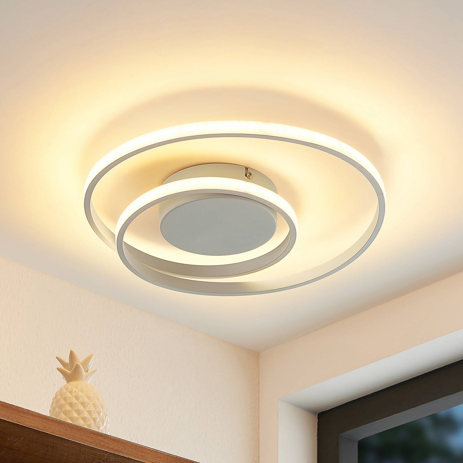 foto del prodotto plafoniera led lindby emisua, bianco, cct, dimmerabile