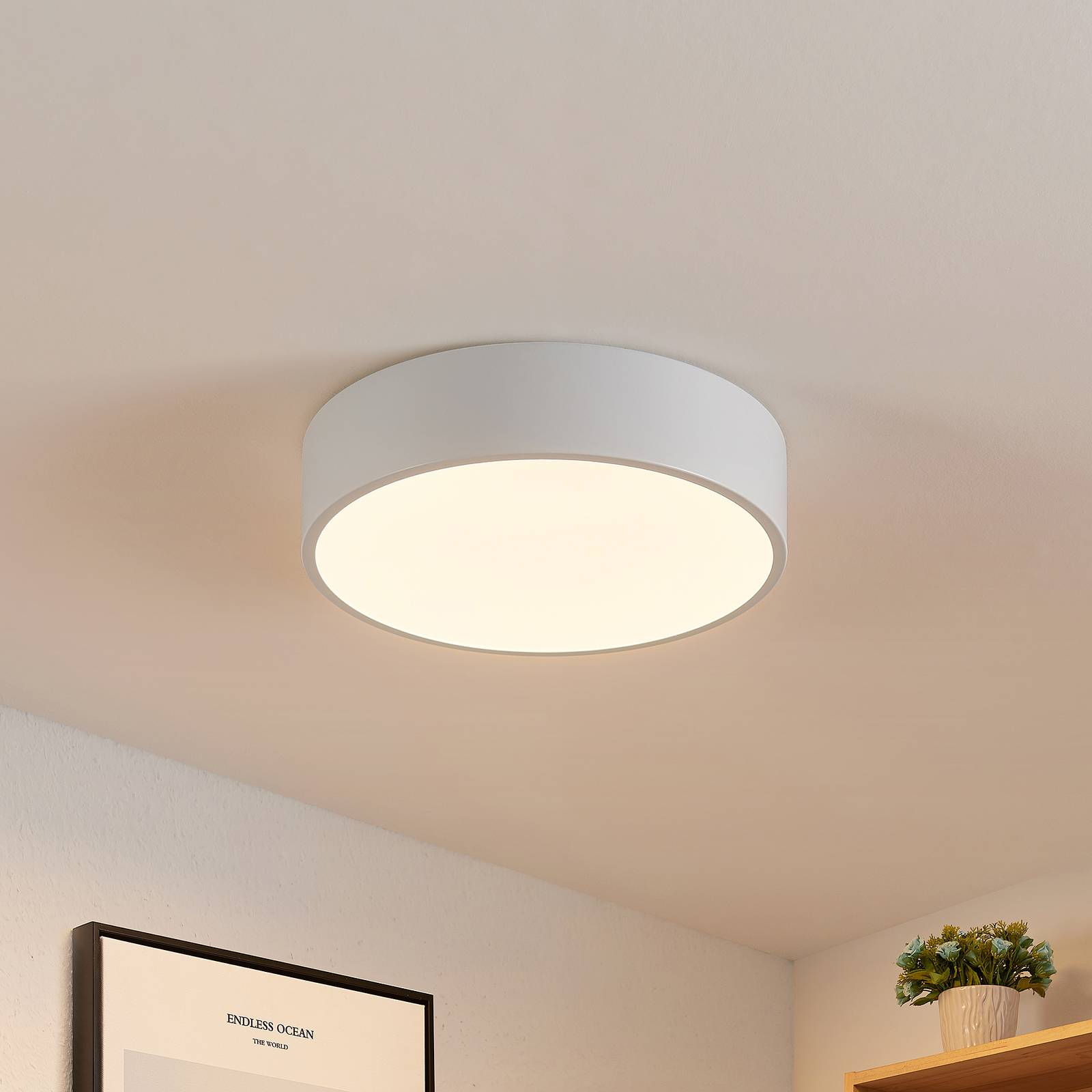 foto del prodotto plafoniera led lindby simera, 30 cm, bianco, metallo