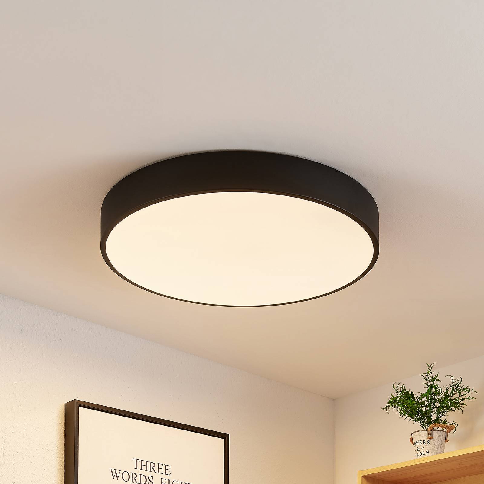 foto del prodotto plafoniera led lindby simera, 50 cm, nero, metallo