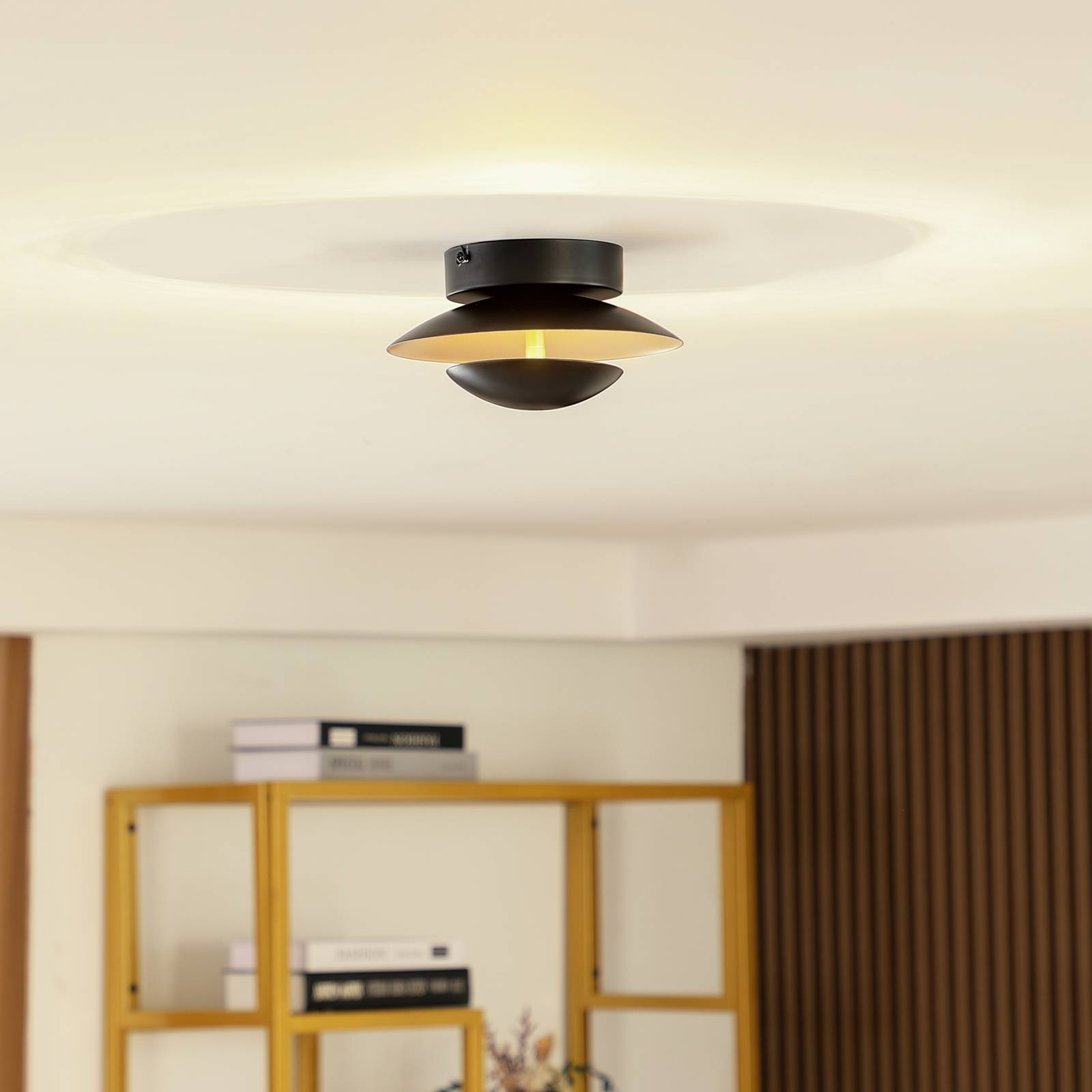 foto del prodotto plafoniera led lindby tiama, metallo, nero oro, 20 cm