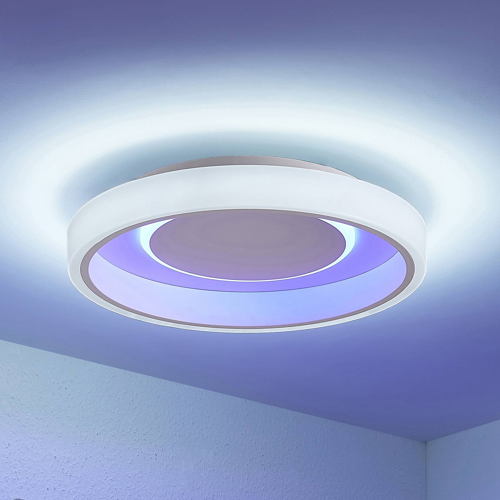 foto del prodotto plafoniera led lindby wikani, bianca, rgb, cct, dimmerabile