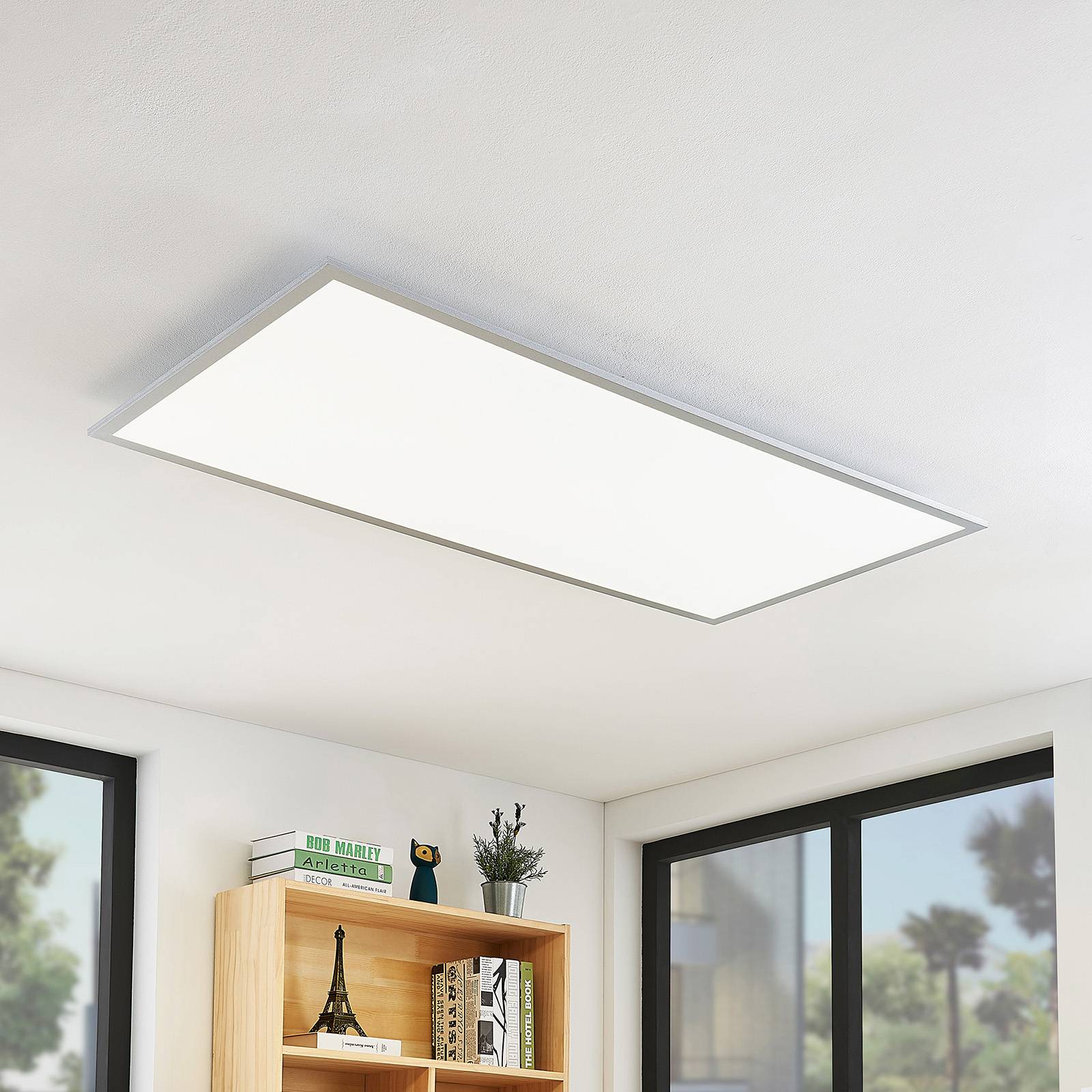 foto del prodotto plafoniera led lindby zento, 120 cm, argento, 4.000 k