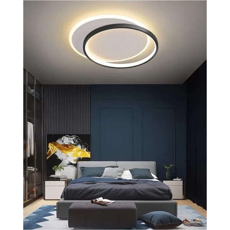 foto del prodotto plafoniera led luce bianca calda naturale lampada tonda da soffitto 36 w