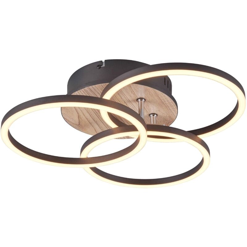 foto del prodotto plafoniera led, mdf, effetto legno, d43 cm, circle