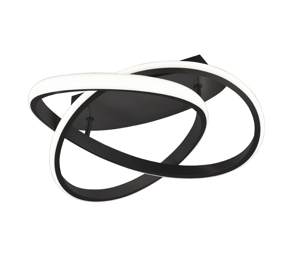 foto del prodotto plafoniera led, metallo, nero opaco, 45x18,8x45 cm, course