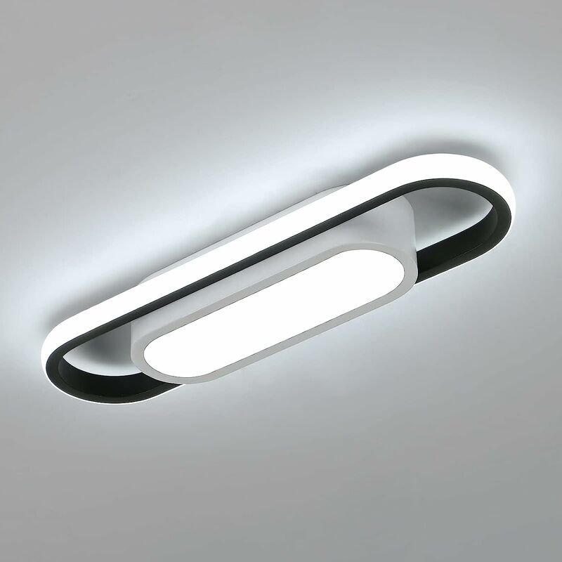 foto del prodotto plafoniera led moderna, 24w lampada da soffitto in acrilico, luce bianco freddo 6000k plafoniera rettangolare, per corridoio balcone camera da letto