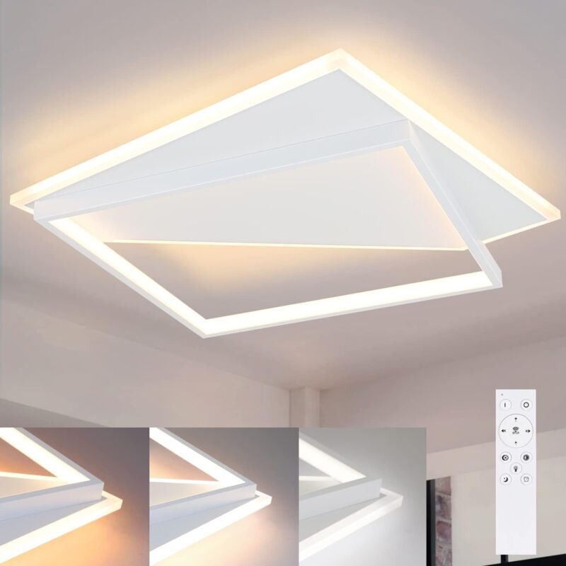 foto del prodotto plafoniera led moderna 53w piccola lampada da soggiorno dimmerabile con telecomando in acrilico bianco illuminazione da soffitto moderna per camera