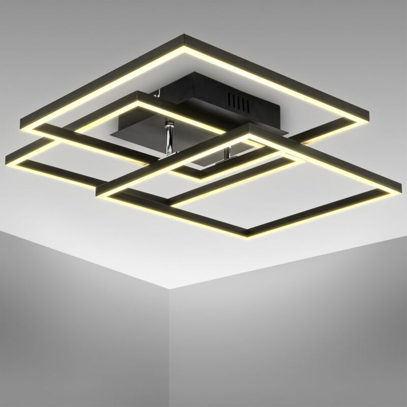 foto del prodotto plafoniera led nero ufficio lampada da soffitto girevole 40w soggiorno bianco caldo