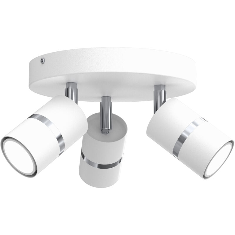 foto del prodotto plafoniera led orientabile 3x gu10, cromo bianco