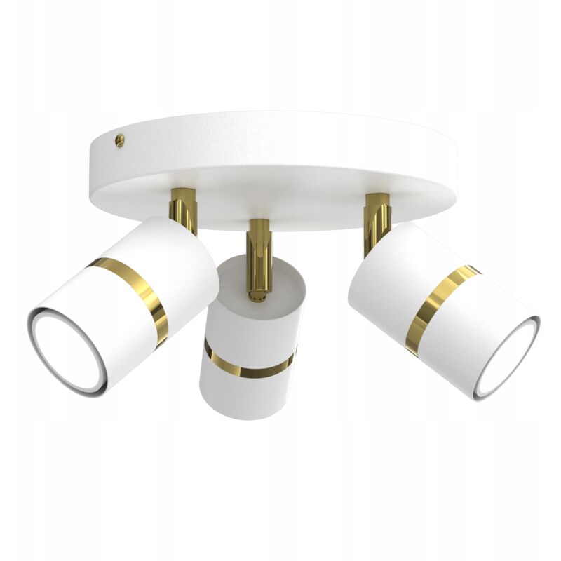 foto del prodotto plafoniera led orientabile 3x gu10 oro bianco